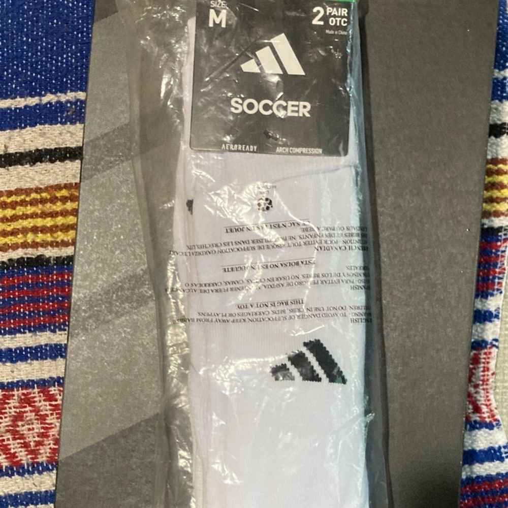 Adidas White Athletic Soccer Socks - 2 Pack